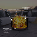 Aries 19.5" Portable Finished Steel Smokeless Wood Burning Outdoor Firepit with Waterproof Cover