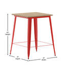 Dryden Indoor/Outdoor Bar Top Table, 31.5" Square All Weather Poly Resin Top with Steel base