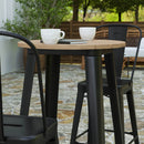 Dryden Indoor/Outdoor Bar Top Table, 23.75" Round All Weather Poly Resin Top with Steel base