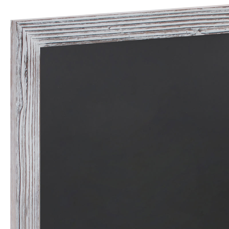 Magda 20" x 30" Whitewashed Wall Mount Magnetic Chalkboard Sign, Hanging Wall Chalkboard Memo Board