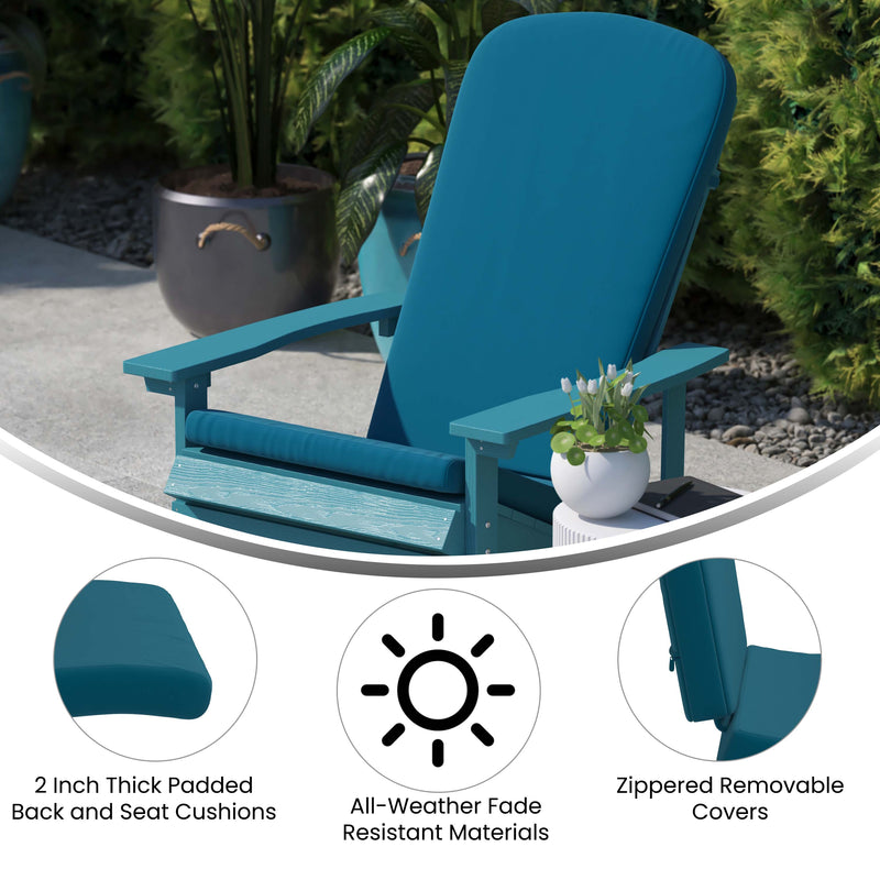 Atlantic All-Weather Polyresin Adirondack Rocking Chair with Vertical Slats and Weather Resistant Cushions