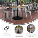 Dryden Indoor/Outdoor Dining Table with Umbrella Hole, 36" Square All Weather Poly Resin Top and Steel Base
