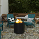 Aries 19.5" Portable Finished Steel Smokeless Wood Burning Outdoor Firepit with Waterproof Cover