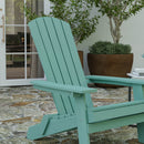 Set of 4 Riviera Poly Resin Folding Adirondack Lounge Chair - All-Weather Indoor/Outdoor Patio Chair
