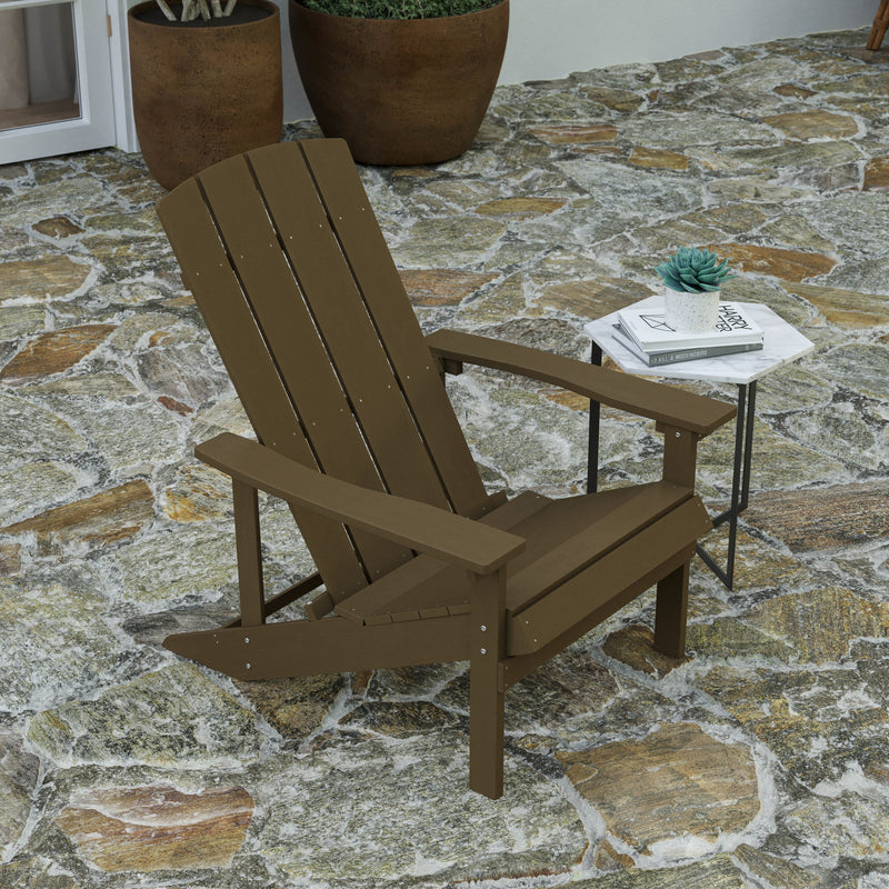 Set of 2 Riviera Adirondack Patio Chairs With Vertical Lattice Back And Weather Resistant Frame