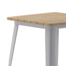 Dryden Indoor/Outdoor Dining Table, 23.75" Square All Weather Poly Resin Top with Steel Base