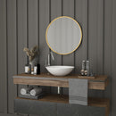 Monaco 24" Round Accent Wall Mirror in Black with Metal Frame for Bathroom, Vanity, Entryway, Dining Room, & Living Room
