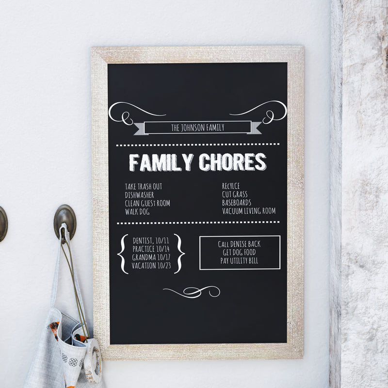 Magda 24" x 36" Weathered Wall Mount Magnetic Chalkboard Sign, Hanging Wall Chalkboard Memo Board