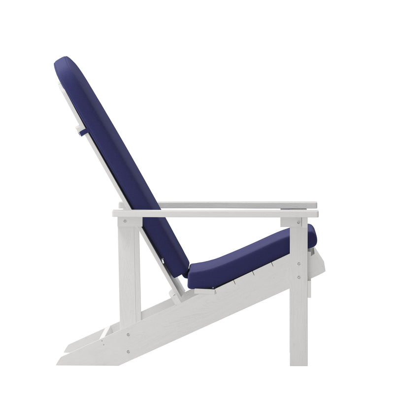 Riviera Set of 2 Weather Resistant Adirondack Patio Chairs With Vertical Lattice Backs and Comfort Foam Cushions