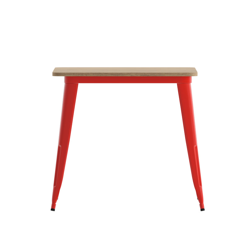 Dryden Indoor/Outdoor Dining Table, 31.5" Square All Weather Poly Resin Top with Steel Base