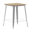 Dryden Indoor/Outdoor Bar Top Table, 31.5" Square All Weather Poly Resin Top with Steel base
