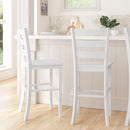 Verity Set of Two Classic Wooden Ladderback Bar Height Barstools with Solid Wood Seats