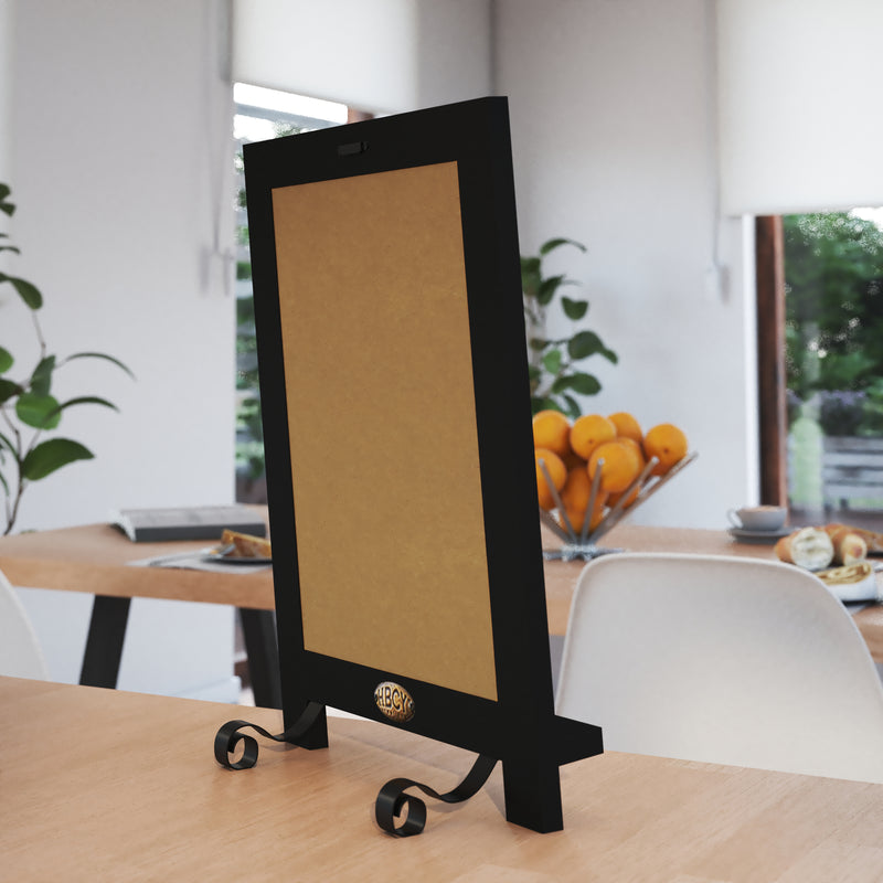 Magda Set of 10 Wall Mount or Tabletop Magnetic Chalkboards with Folding Metal Legs in Black,  9.5" x 14"
