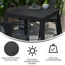 Hara 31.5" Square Indoor/Outdoor Black Steel Patio Dining Table for 4