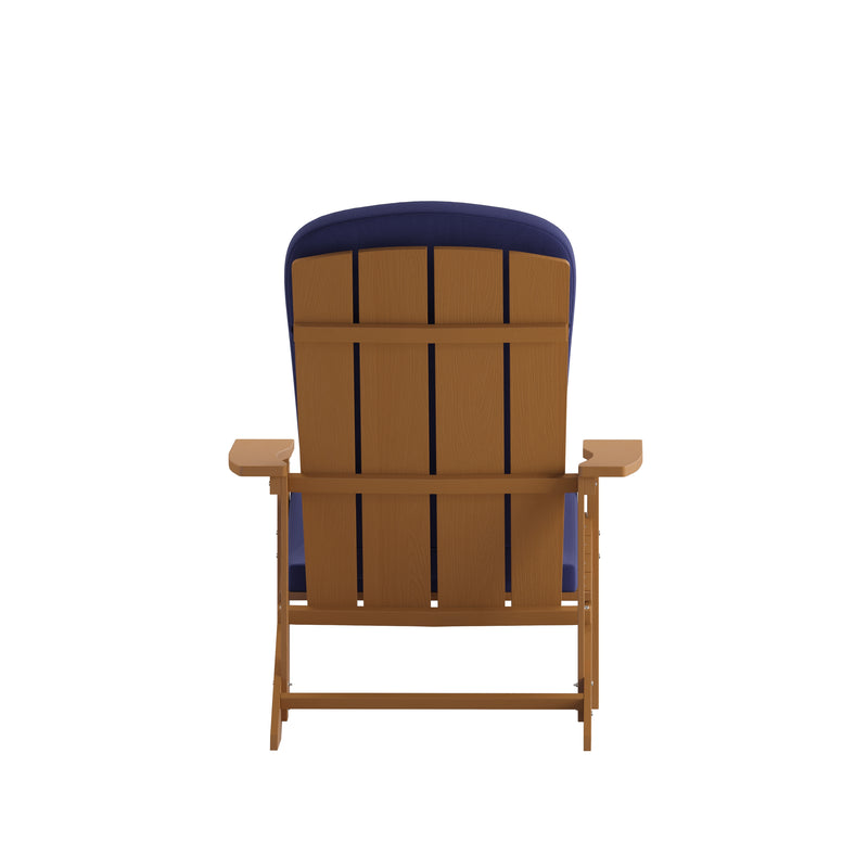Riviera Set of 2 Weather Resistant Adirondack Patio Chairs With Vertical Lattice Backs and Comfort Foam Cushions