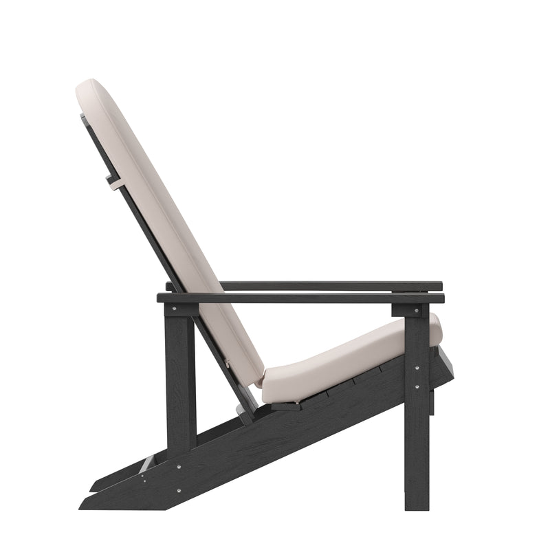 Riviera Set of 2 Weather Resistant Adirondack Patio Chairs With Vertical Lattice Backs and Comfort Foam Cushions
