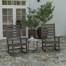 Fielder Set of 2 Contemporary Rocking Chairs, All-Weather HDPE Indoor/Outdoor Rockers