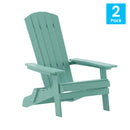 Set of 2 Riviera Poly Resin Folding Adirondack Lounge Chair - All-Weather Indoor/Outdoor Patio Chair