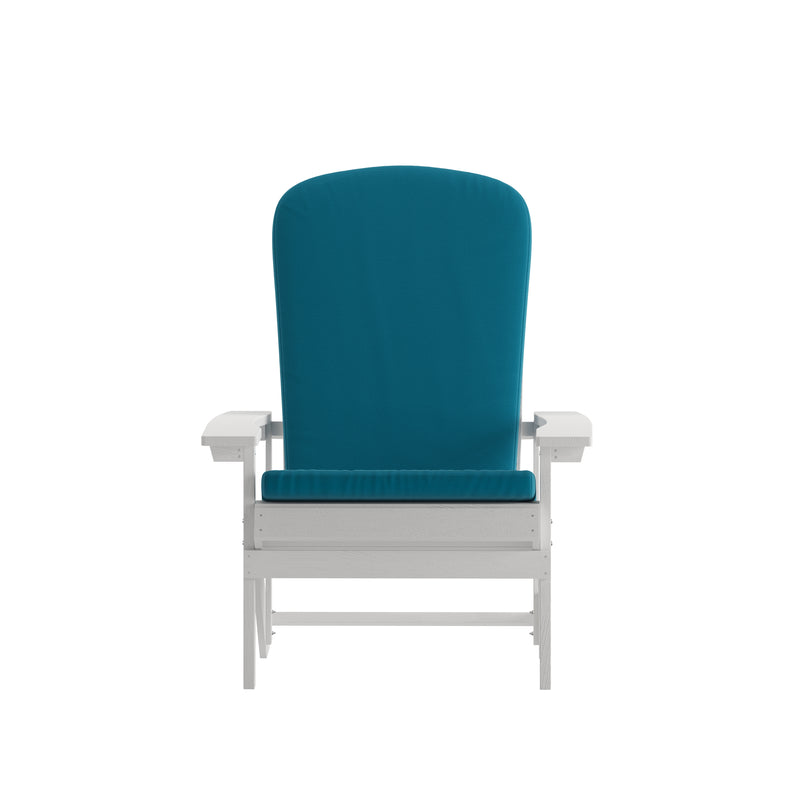 Riviera Set of 2 Weather Resistant Adirondack Patio Chairs With Vertical Lattice Backs and Comfort Foam Cushions