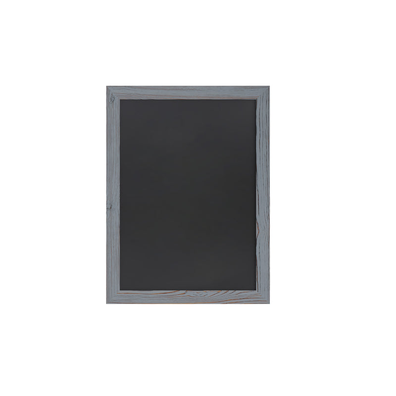 Magda 18" x 24" Rustic Gray Wall Mount Magnetic Chalkboard Sign, Hanging Wall Chalkboard Memo Board