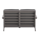 Riviera All-Weather Poly Resin Wood Adirondack Style Deep Seat Patio Loveseat with Cushions