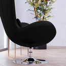 Soro High-Back Egg Style Lounge Chair with 360° Swivel Chrome Base