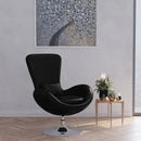 Soro High-Back Egg Style Lounge Chair with 360° Swivel Chrome Base