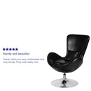 Soro High-Back Egg Style Lounge Chair with 360° Swivel Chrome Base