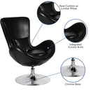 Soro High-Back Egg Style Lounge Chair with 360° Swivel Chrome Base