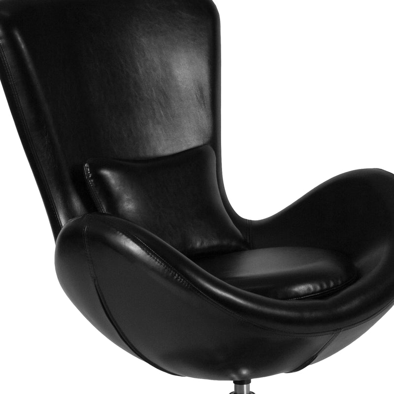 Soro High-Back Egg Style Lounge Chair with 360° Swivel Chrome Base