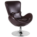 Soro High-Back Egg Style Lounge Chair with 360° Swivel Chrome Base