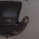 Soro High-Back Egg Style Lounge Chair with 360° Swivel Chrome Base