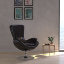 Soro High-Back Egg Style Lounge Chair with 360° Swivel Chrome Base