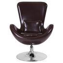 Soro High-Back Egg Style Lounge Chair with 360° Swivel Chrome Base
