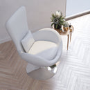 Soro High-Back Egg Style Lounge Chair with 360° Swivel Chrome Base