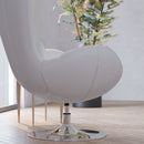 Soro High-Back Egg Style Lounge Chair with 360° Swivel Chrome Base