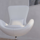 Soro High-Back Egg Style Lounge Chair with 360° Swivel Chrome Base