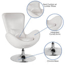Soro High-Back Egg Style Lounge Chair with 360° Swivel Chrome Base