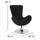 Soro High-Back Egg Style Lounge Chair With 360° Swivel Chrome Base