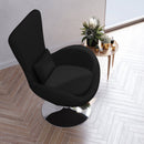 Soro High-Back Egg Style Lounge Chair With 360° Swivel Chrome Base