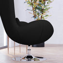 Soro High-Back Egg Style Lounge Chair With 360° Swivel Chrome Base