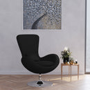 Soro High-Back Egg Style Lounge Chair With 360° Swivel Chrome Base