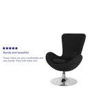 Soro High-Back Egg Style Lounge Chair With 360° Swivel Chrome Base