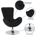 Soro High-Back Egg Style Lounge Chair With 360° Swivel Chrome Base