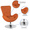 Soro High-Back Egg Style Lounge Chair With 360° Swivel Chrome Base