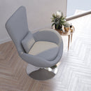 Soro High-Back Egg Style Lounge Chair With 360° Swivel Chrome Base