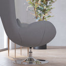 Soro High-Back Egg Style Lounge Chair With 360° Swivel Chrome Base