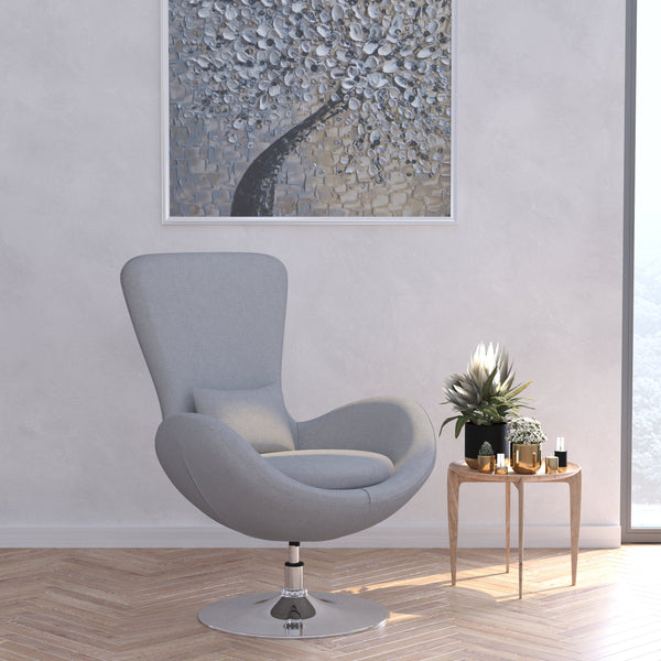 Soro High-Back Egg Style Lounge Chair With 360° Swivel Chrome Base