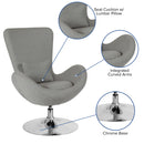 Soro High-Back Egg Style Lounge Chair With 360° Swivel Chrome Base