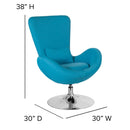 Soro High-Back Egg Style Lounge Chair With 360° Swivel Chrome Base